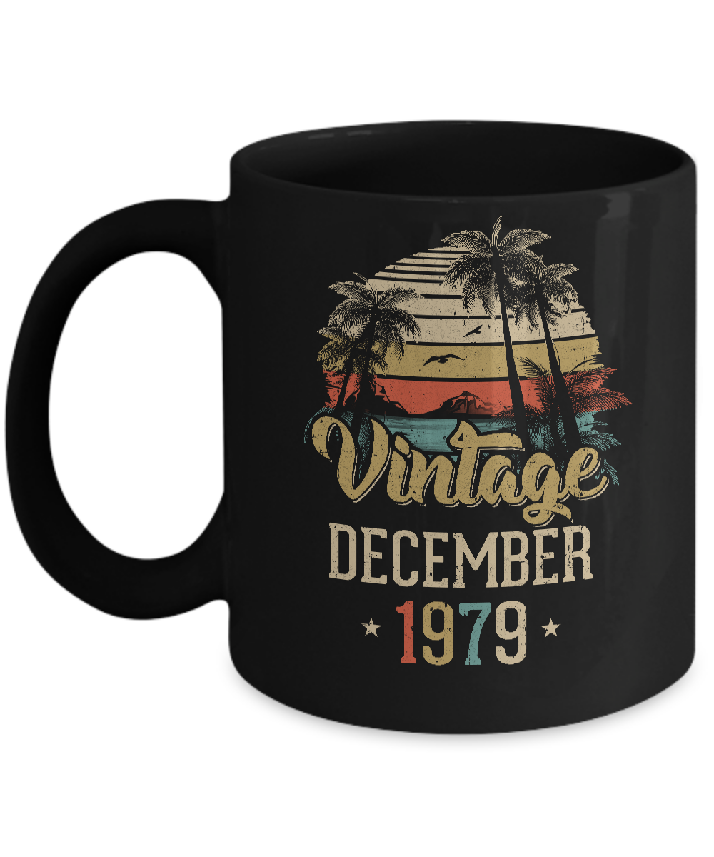 Retro Classic Vintage December 1979 42th Birthday Gift Mug-Coffee Mug-11oz Mug-Black