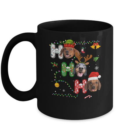 Christmas Ho Ho Ho Dachshund Lover Funny Xmas Gift Mug-Coffee Mug-11oz Mug-Black