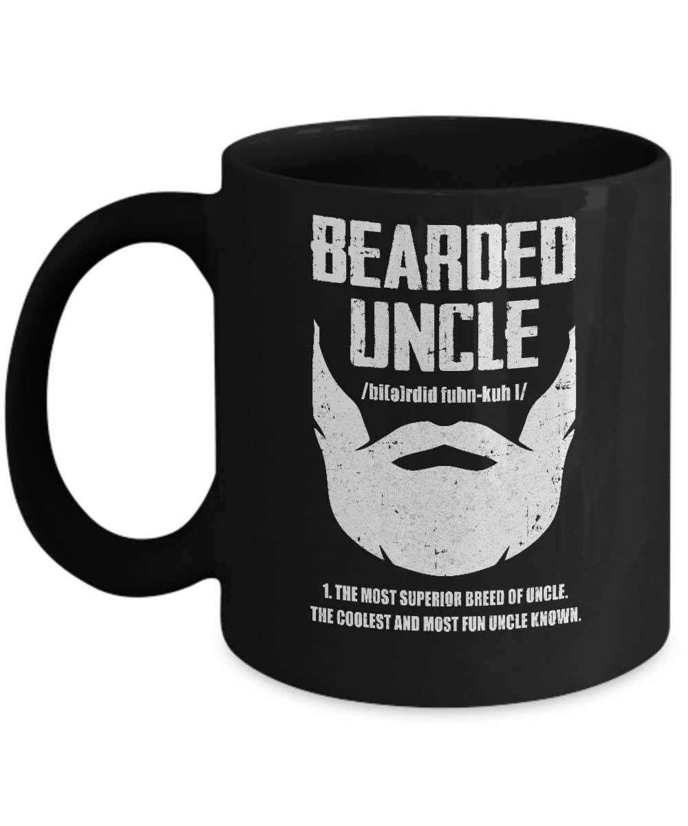 Bearded Funcle Funny Uncle Beard Definition Mug-Coffee Mug-11oz Mug-Black