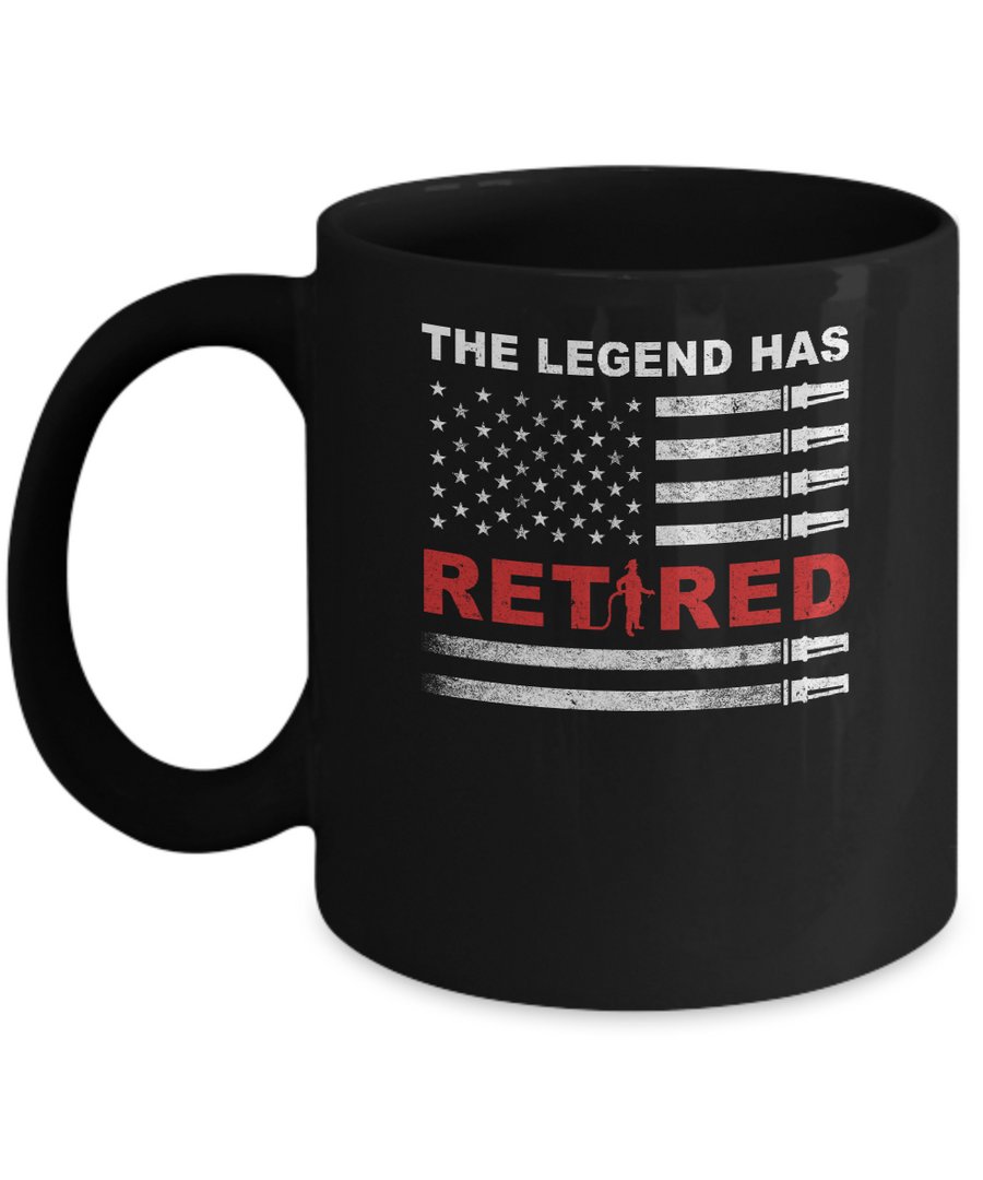 The Legend Has Retired Firefighter Retirement Gift Mug-Coffee Mug-11oz Mug-Black