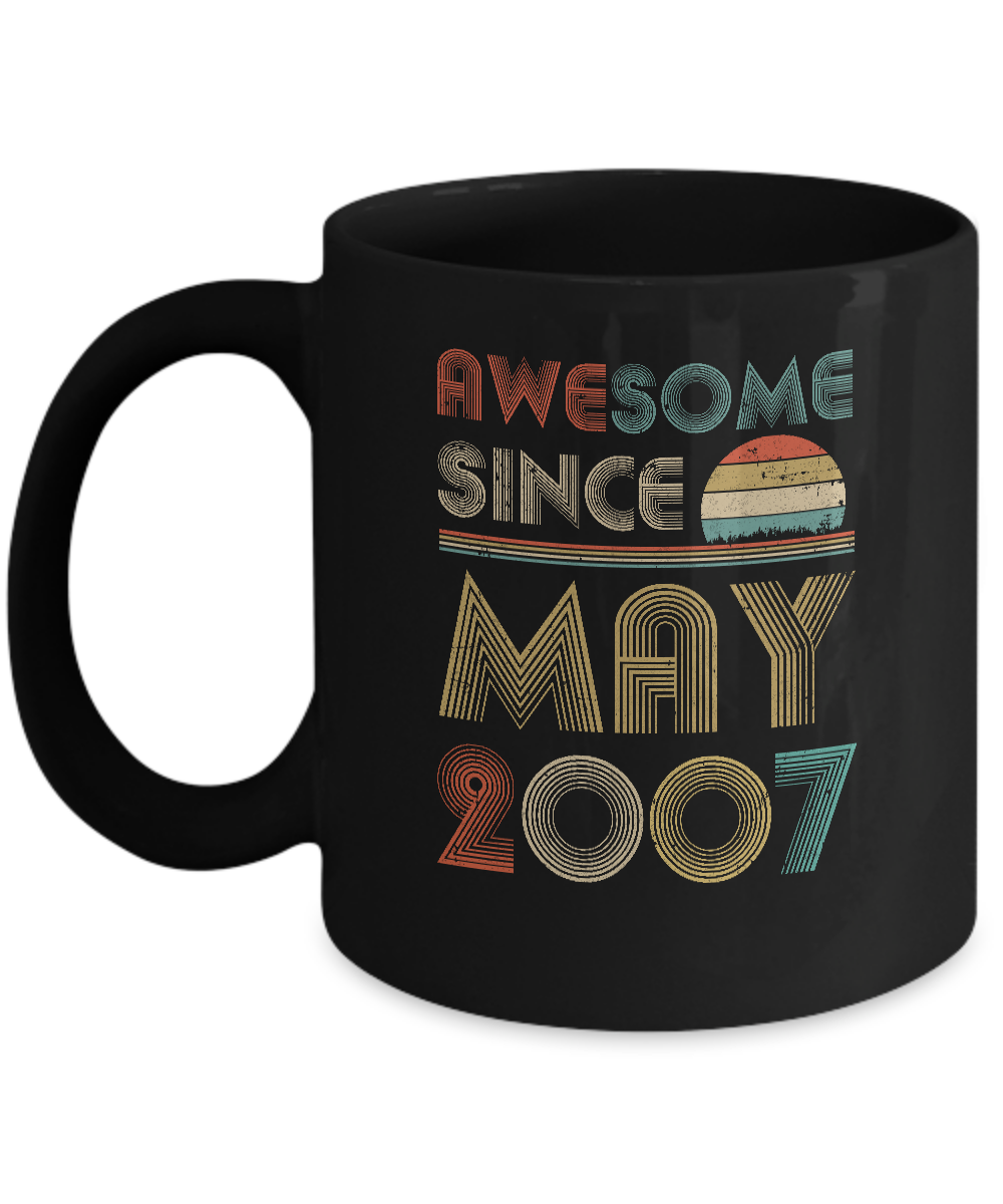 Awesome Since May 2007 Vintage 15th Birthday Gifts Mug