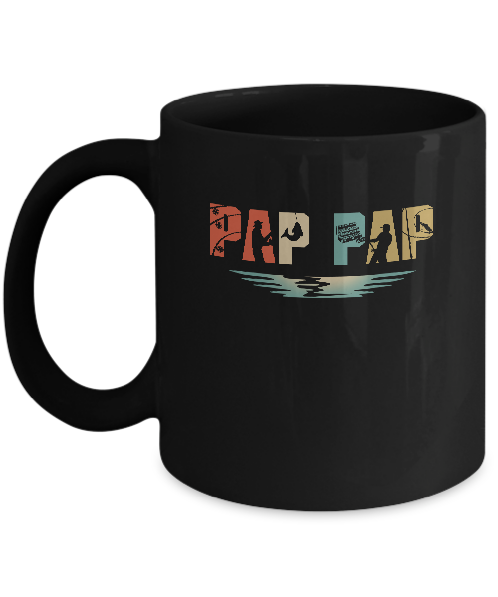 Vintage Fishing Pap Pap Father's Day Gift Mug-Coffee Mug-11oz Mug-Black
