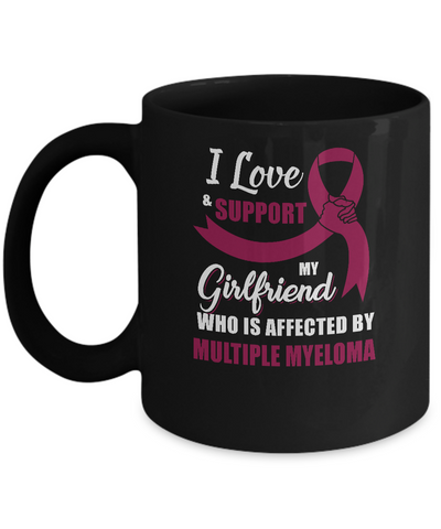 Multiple Myeloma Awareness Support Burgundy Girlfriend Boyfriend Mug-Coffee Mug-11oz Mug-Black