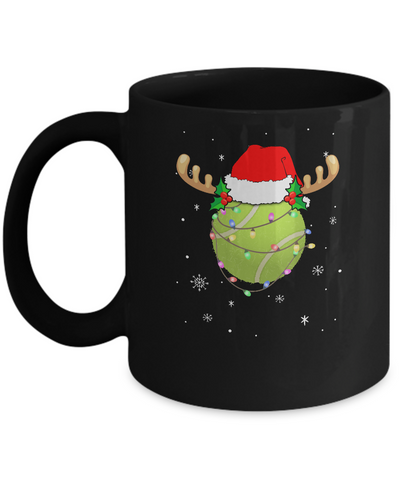 Santa Hat Tennis Reindeer Christmas Gifts Mug-Coffee Mug-11oz Mug-Black
