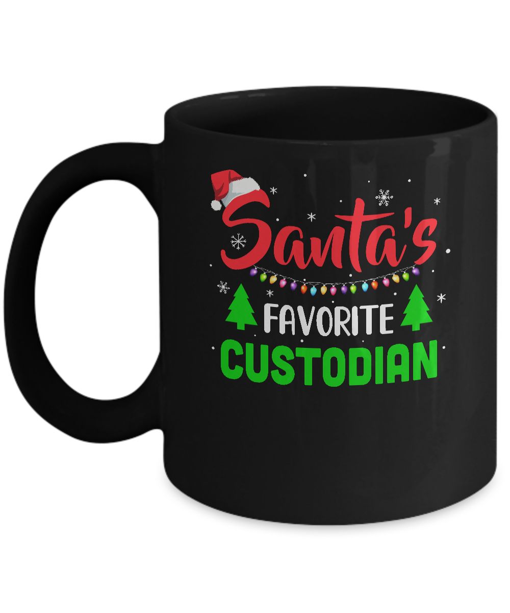 Santa's Favorite Custodian Funny Christmas Xmas Gifts Mug