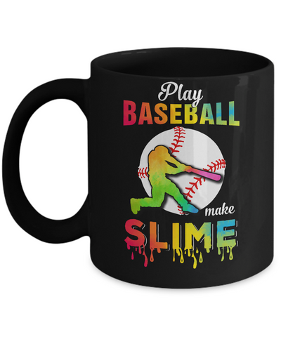 Play Baseball Make Slime Watercolor For Girl Women Mug-Coffee Mug-11oz Mug-Black