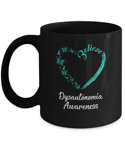 Butterfly Believe Dysautonomia Awareness Ribbon Gifts Mug-Coffee Mug-11oz Mug-Black