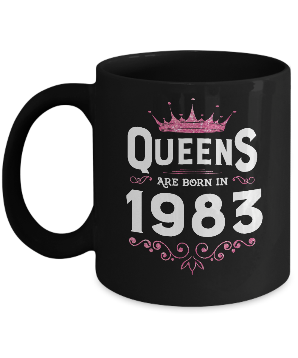 Queens Are Born In 1983 Birthday Gift-Coffee Mug-11oz Mug-Black