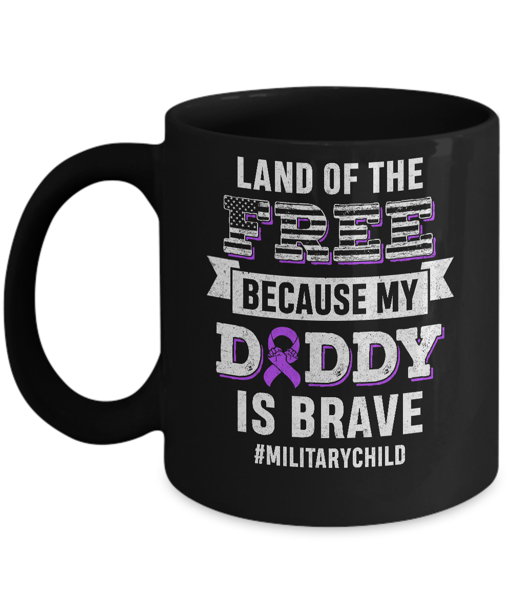 Military Child Month Purple Up Free Brave Dad Pride Mug-Coffee Mug-11oz Mug-Black