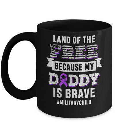 Military Child Month Purple Up Free Brave Dad Pride Mug-Coffee Mug-11oz Mug-Black
