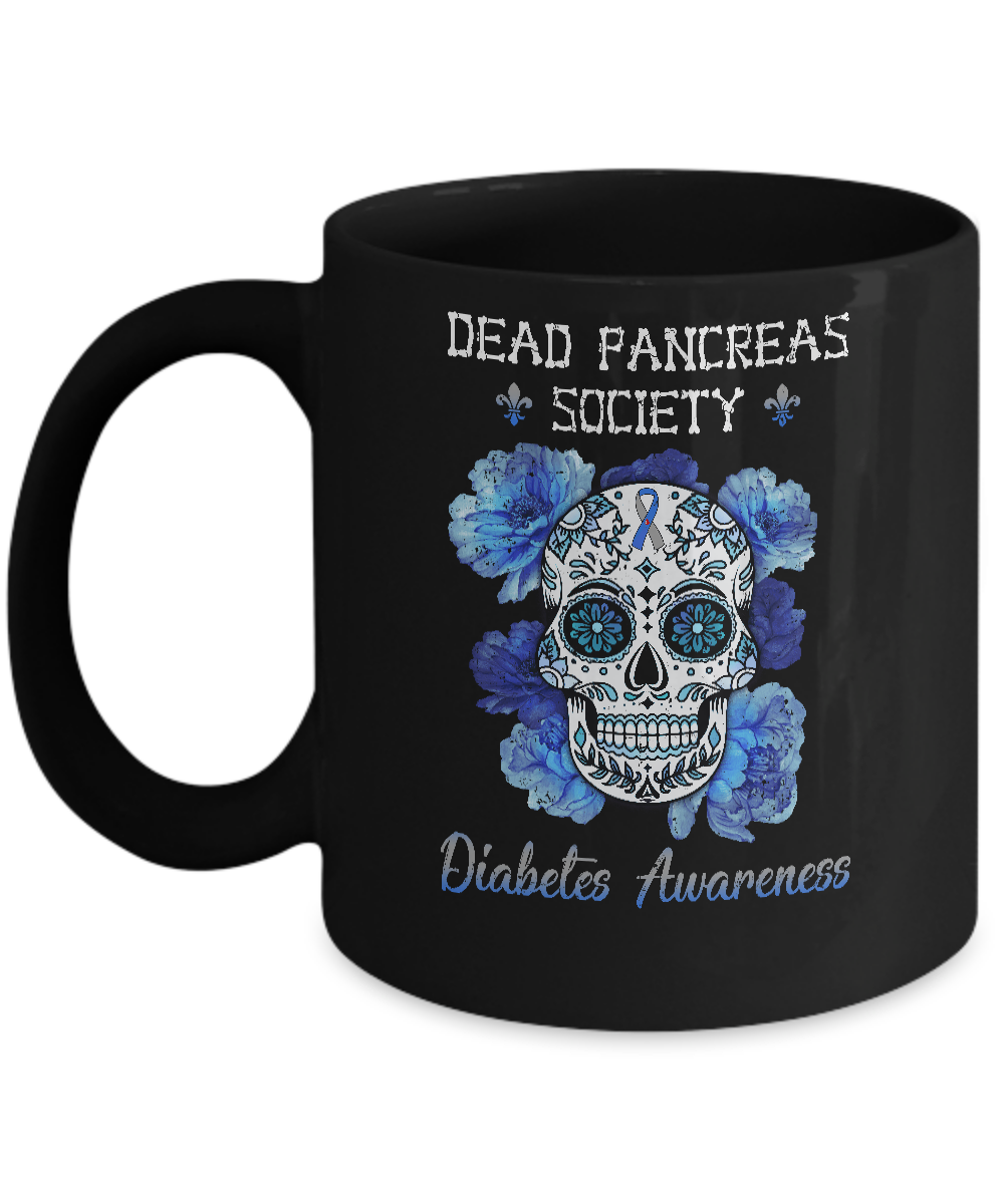 Dead Pancreas Society Sugar Skull Diabetes Awareness Mug