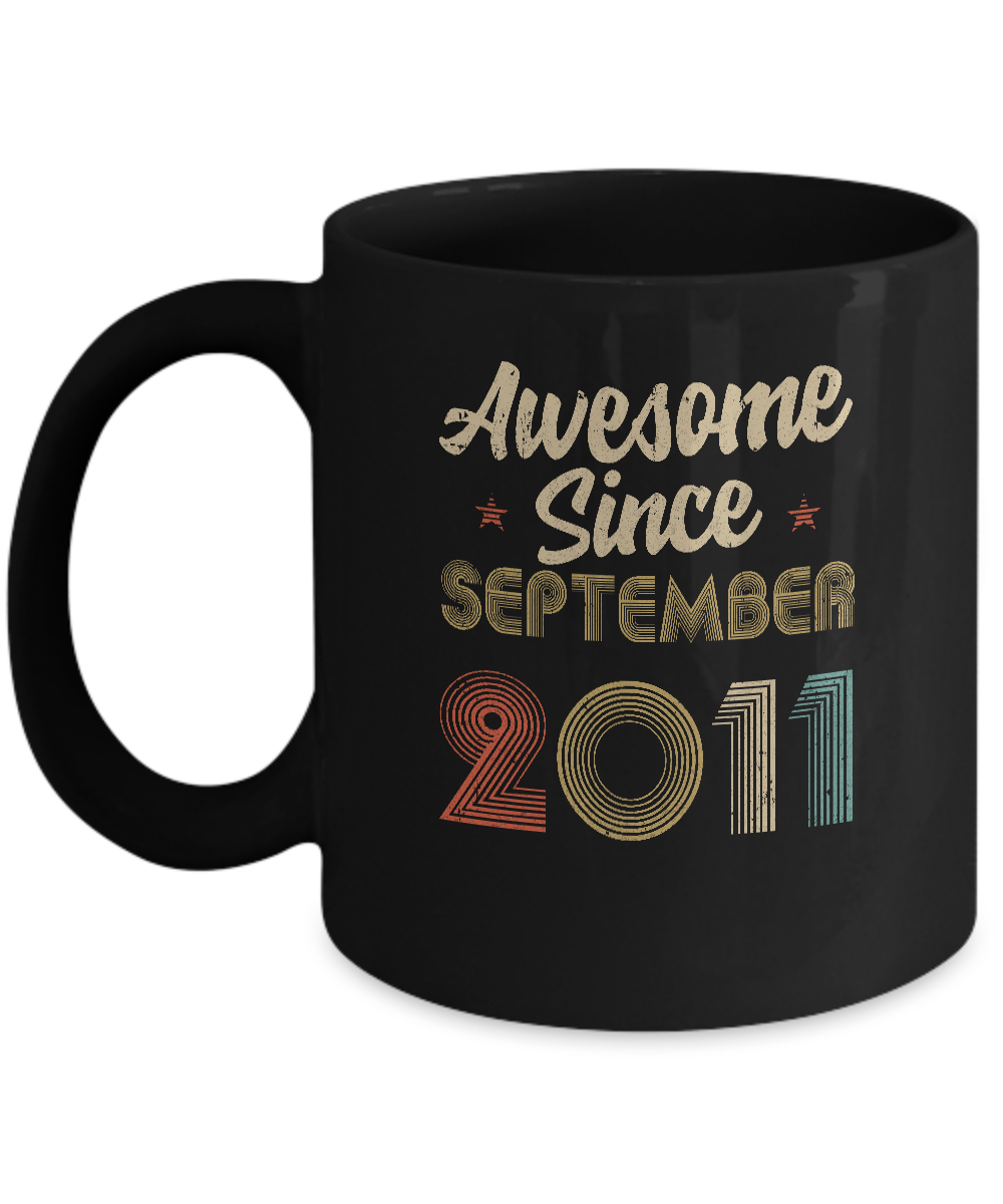 Awesome Since September 2011 Vintage 11th Birthday Gifts Mug
