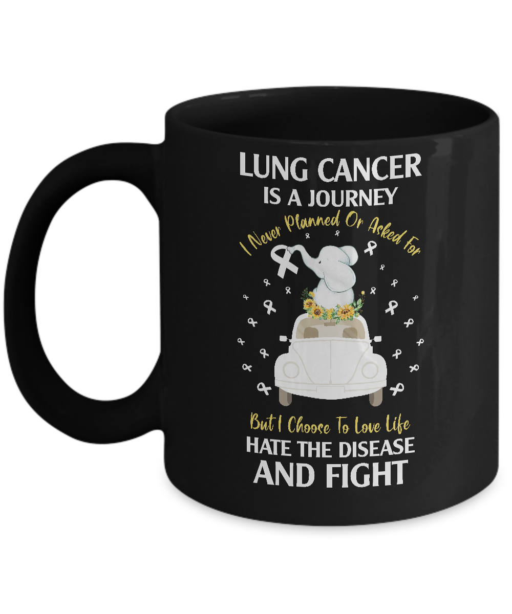 Lung Cancer Awareness Is A Journey Mug-Coffee Mug-11oz Mug-Black