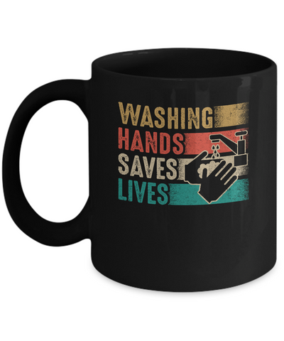 Vintage Washing Hands Saves Lives Mug-Coffee Mug-11oz Mug-Black