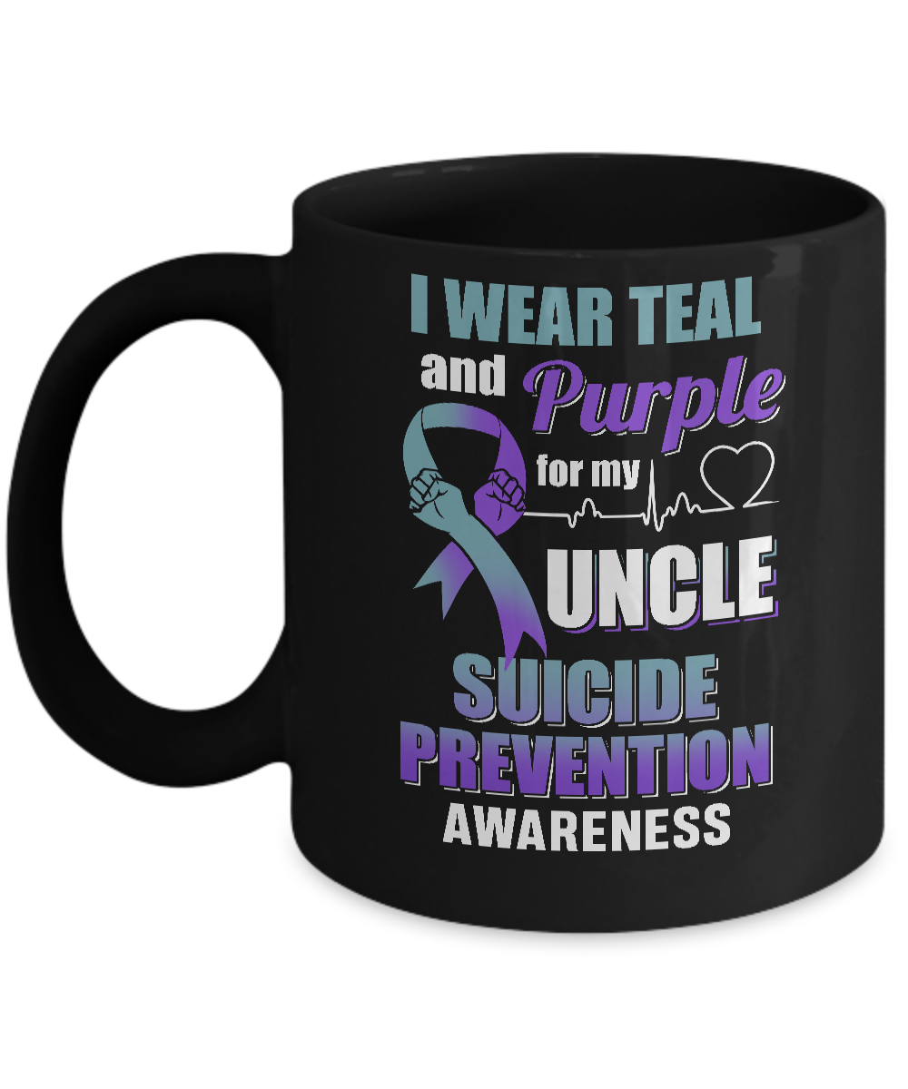 I Wear Teal And Purple For My Uncle Suicide Prevention Mug