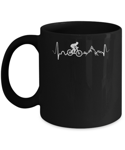 Mountain Bike Heartbeat Mug-Coffee Mug-11oz Mug-Black