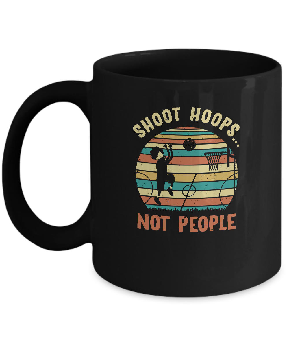 Shoot Hoops Not People vintage retro sunset Mug-Coffee Mug-11oz Mug-Black