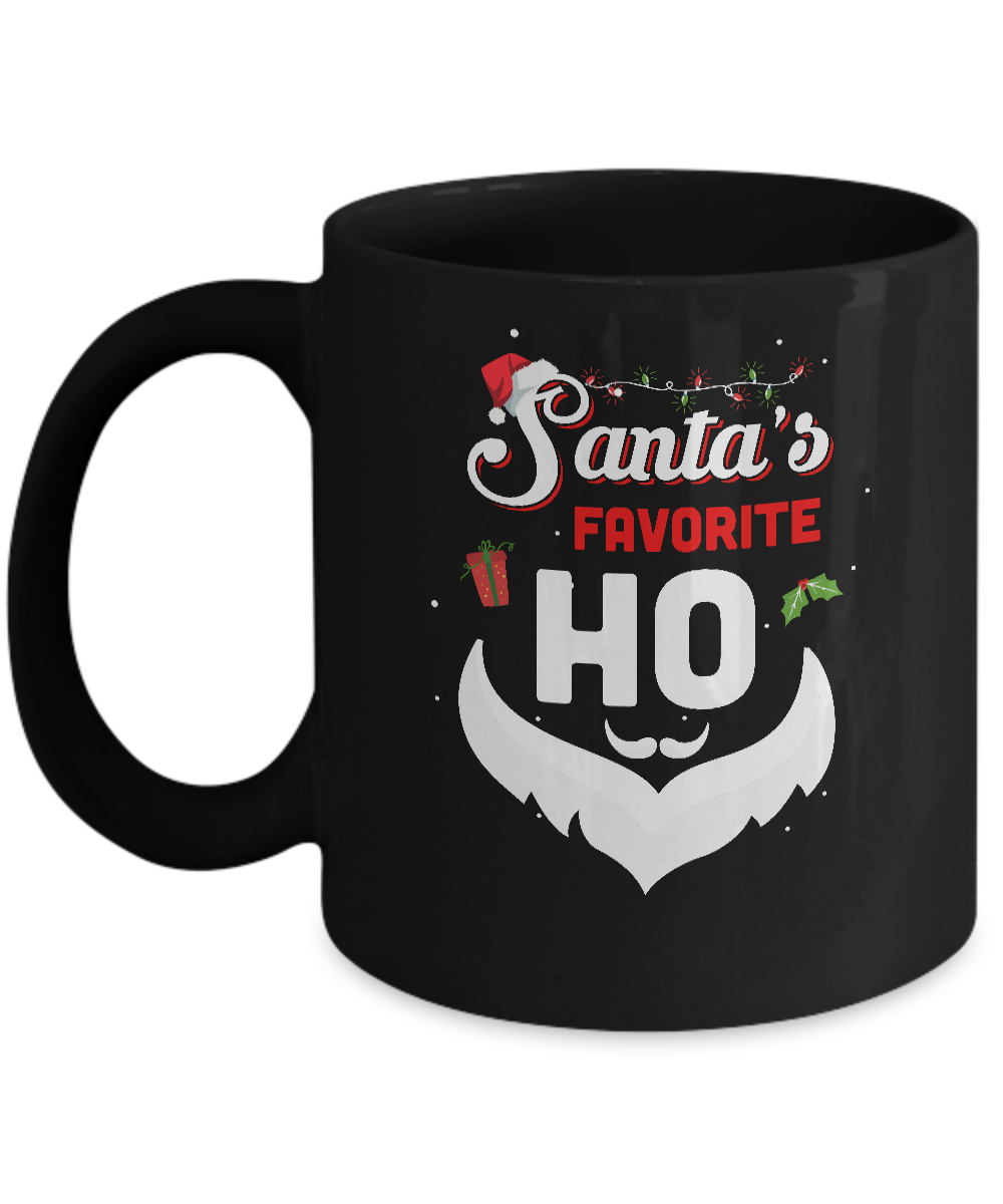 Santa's Favorite Ho Funny Christmas Gift-Coffee Mug-11oz Mug-Black