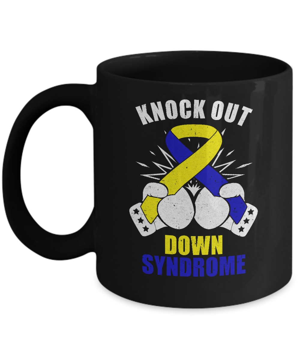 Boxing knock out Down Syndrome Awareness Support Mug-Coffee Mug-11oz Mug-Black