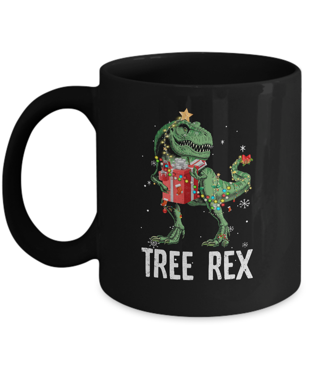 Christmas Tree For Kids Boys T Rex Dinosaur Xmas Gifts Mug-Coffee Mug-11oz Mug-Black