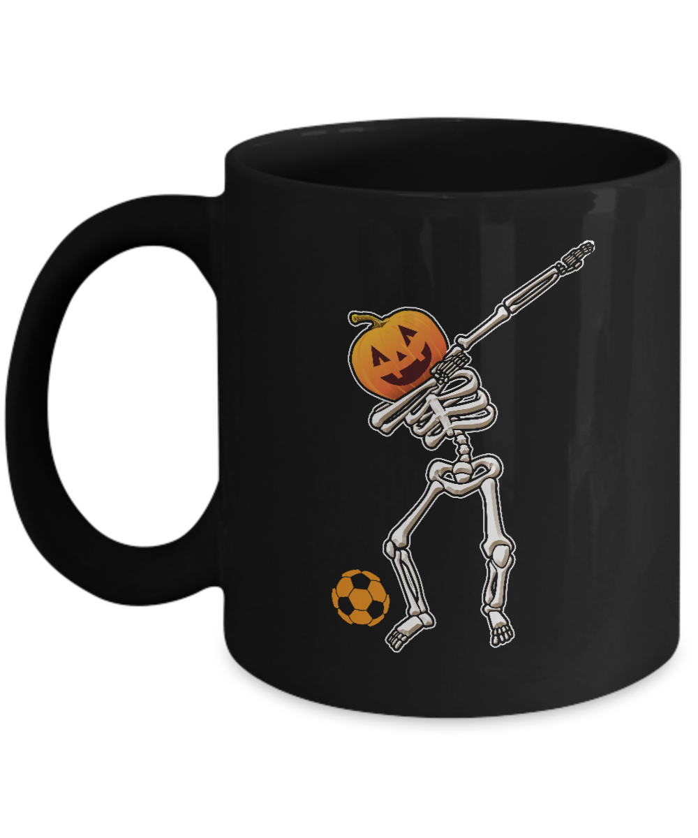 Halloween Dabbing Skeleton Soccer Mug-Coffee Mug-11oz Mug-Black