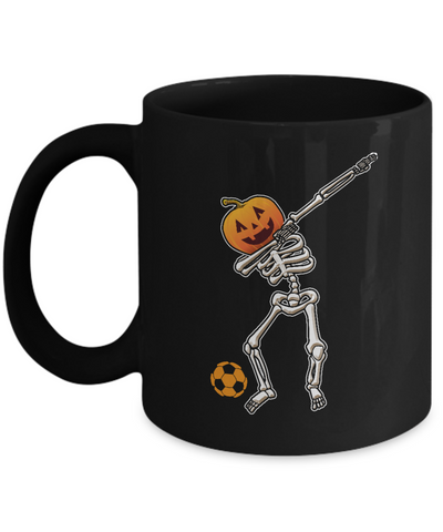 Halloween Dabbing Skeleton Soccer Mug-Coffee Mug-11oz Mug-Black