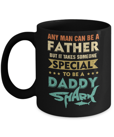 Vintage Someone Special To Be A Daddy Shark Fathers Day Mug-Coffee Mug-11oz Mug-Black