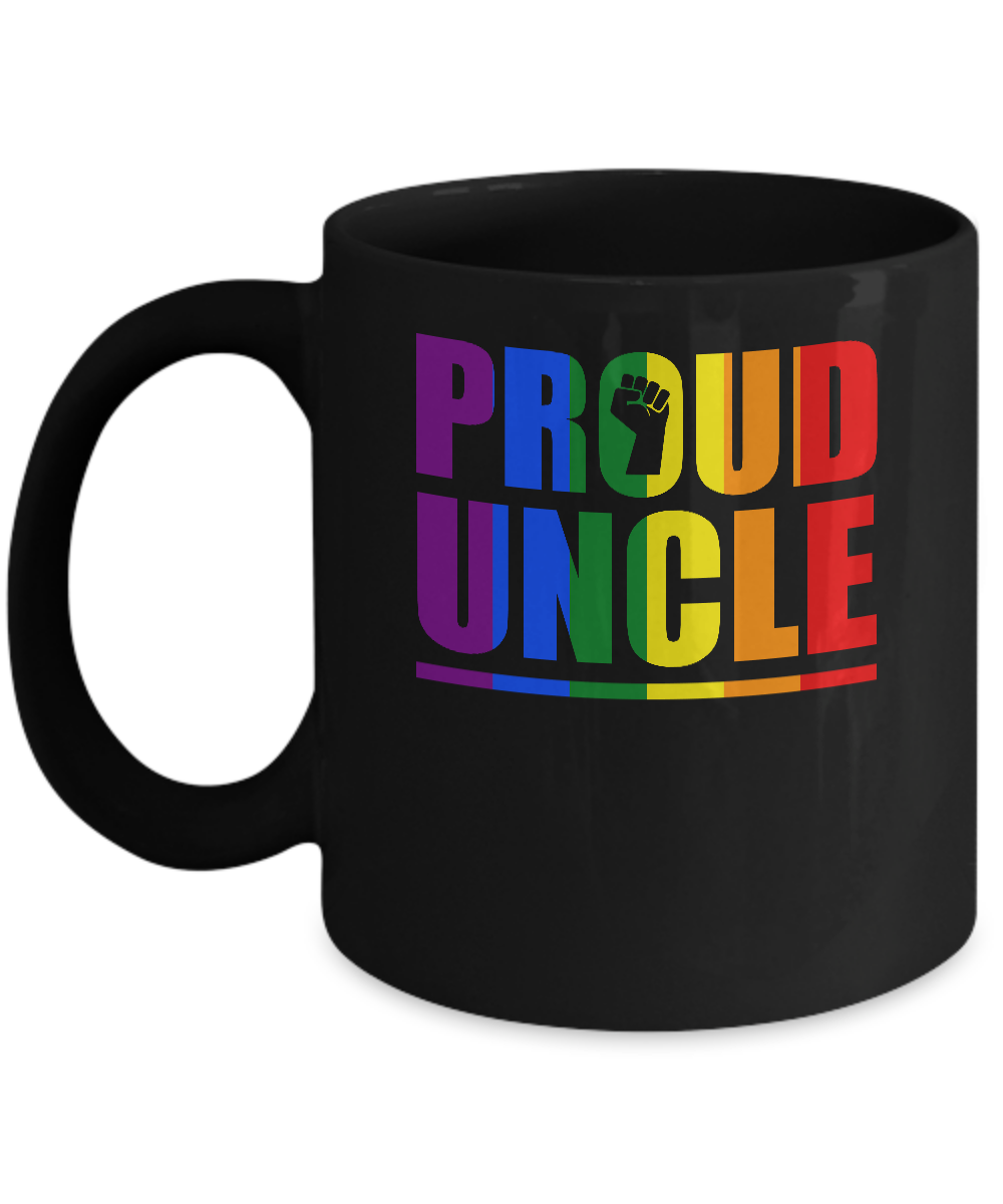 Proud Uncle Gay Pride Month LGBT Mug-Coffee Mug-11oz Mug-Black