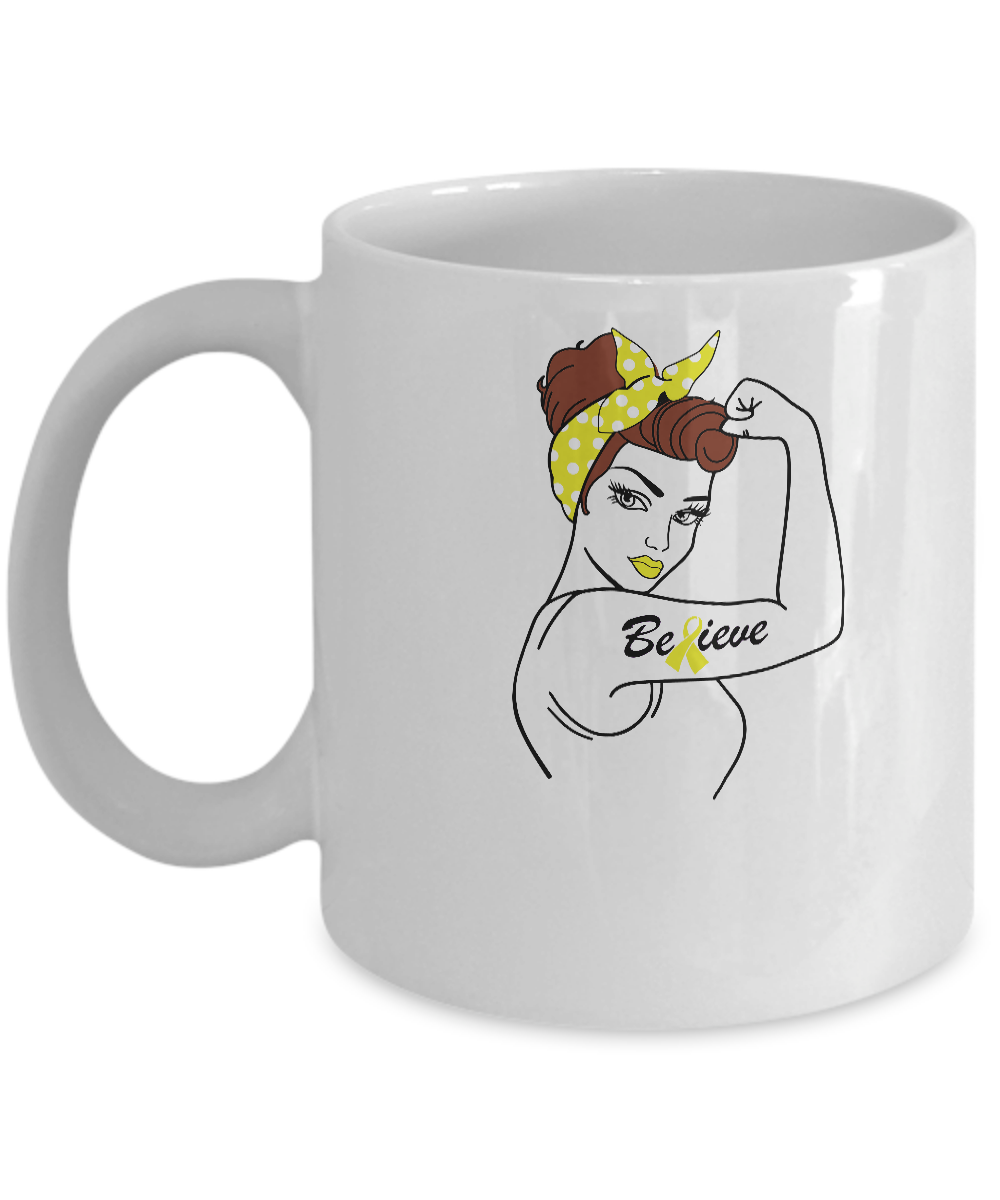 Support Sarcoma Awareness Warrior Believe Mug-Coffee Mug-11oz Mug-White