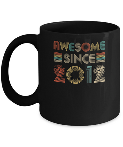 Awesome Since 2012 9th Birthday Gifts Youth Mug-Coffee Mug-11oz Mug-Black