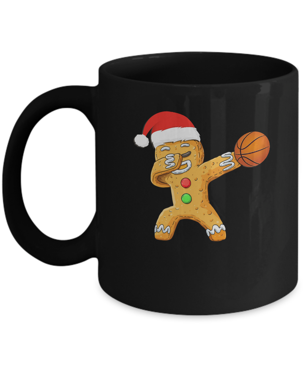 Dabbing Gingerbread Santa Basketball Christmas Pajama Gifts Mug