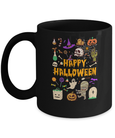 Happy Halloween Scary Retro Gift Mug-Coffee Mug-11oz Mug-Black