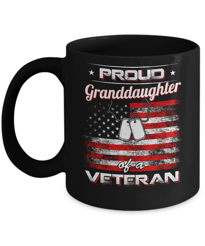 Proud Granddaughter Of A Veteran Mug-Coffee Mug-11oz Mug-Black