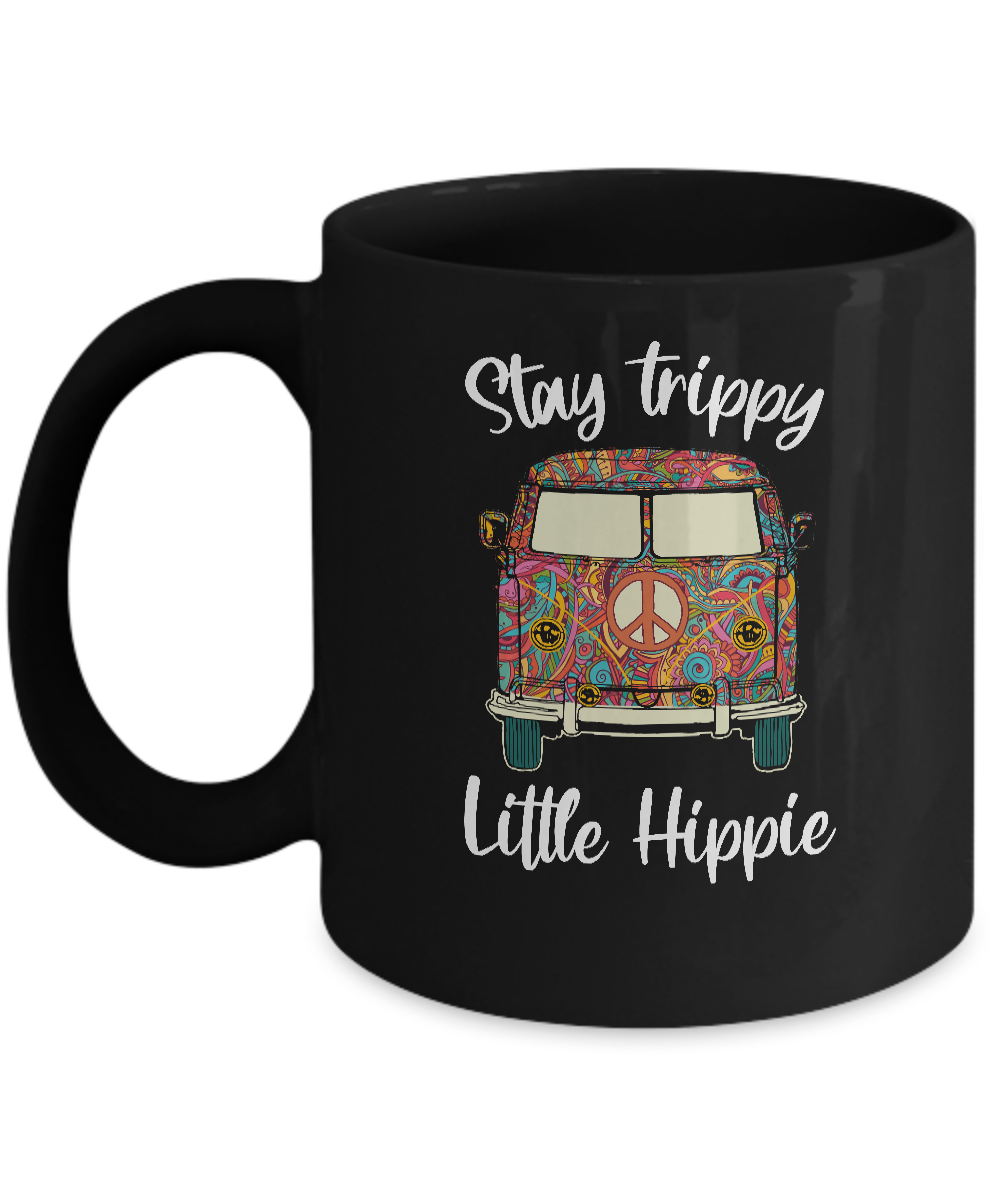 Stay Trippy Little Hippie Peace Sign Gifts For Hippie-Coffee Mug-11oz Mug-Black