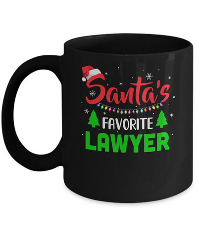 Santa's Favorite Lawyer Funny Christmas Xmas Gifts Mug-Coffee Mug-11oz Mug-Black
