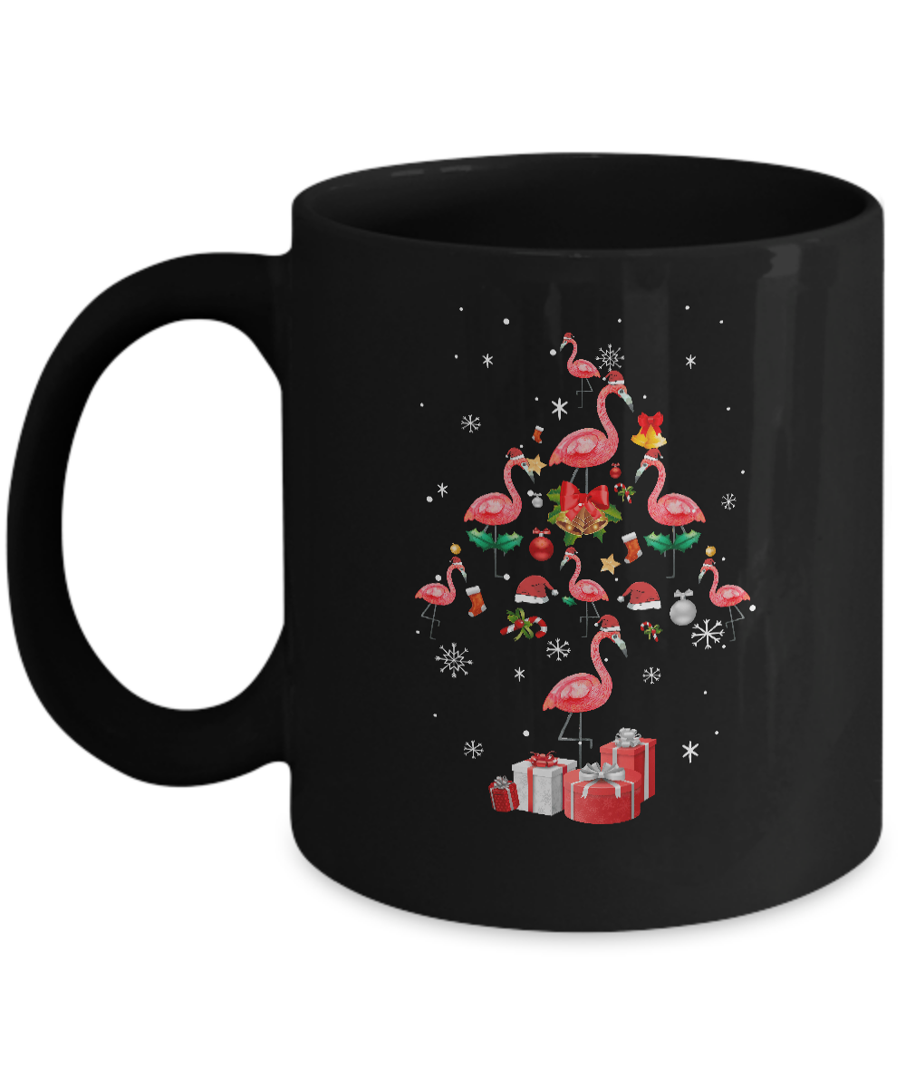 Santa Flamingo Christmas Tree Gift Mug