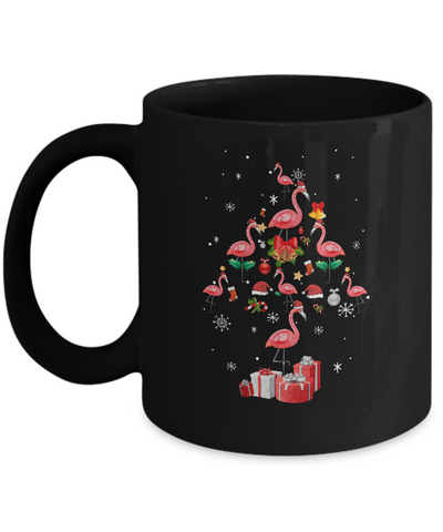 Santa Flamingo Christmas Tree Gift Mug-Coffee Mug-11oz Mug-Black