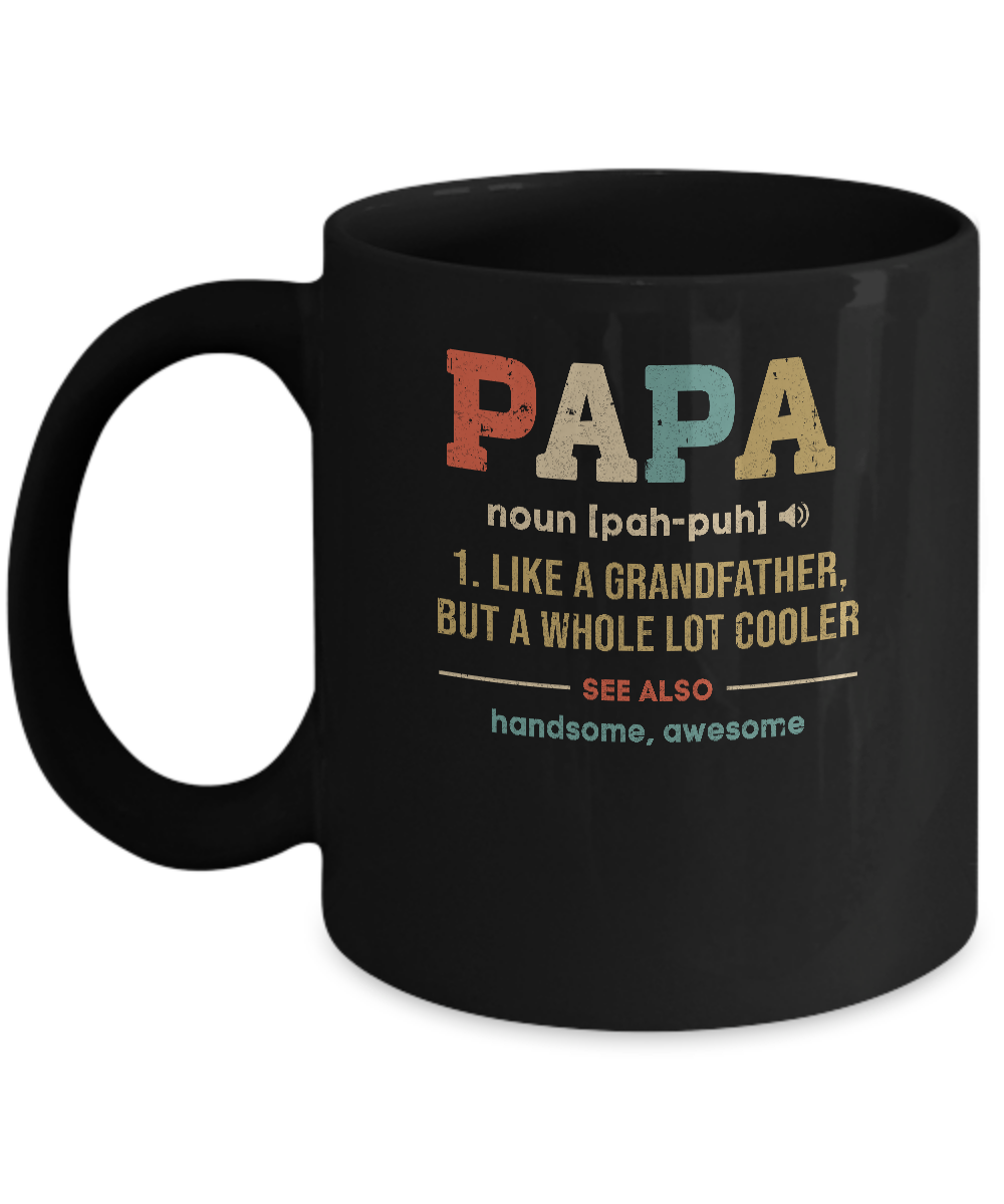 Vintage Papa Gifts Grandpa Definition Fathers Day Mug-Coffee Mug-11oz Mug-Black