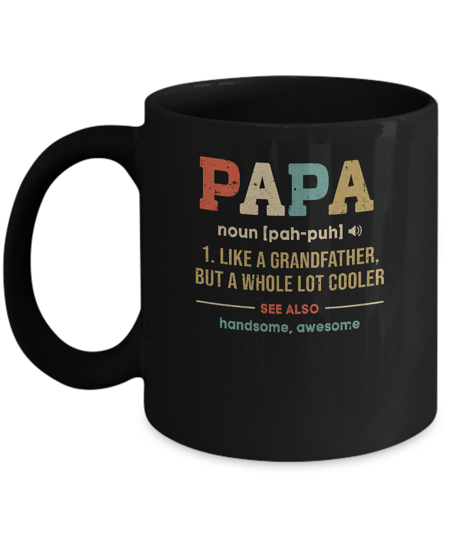 Vintage Papa Gifts Grandpa Definition Fathers Day Mug-Coffee Mug-11oz Mug-Black