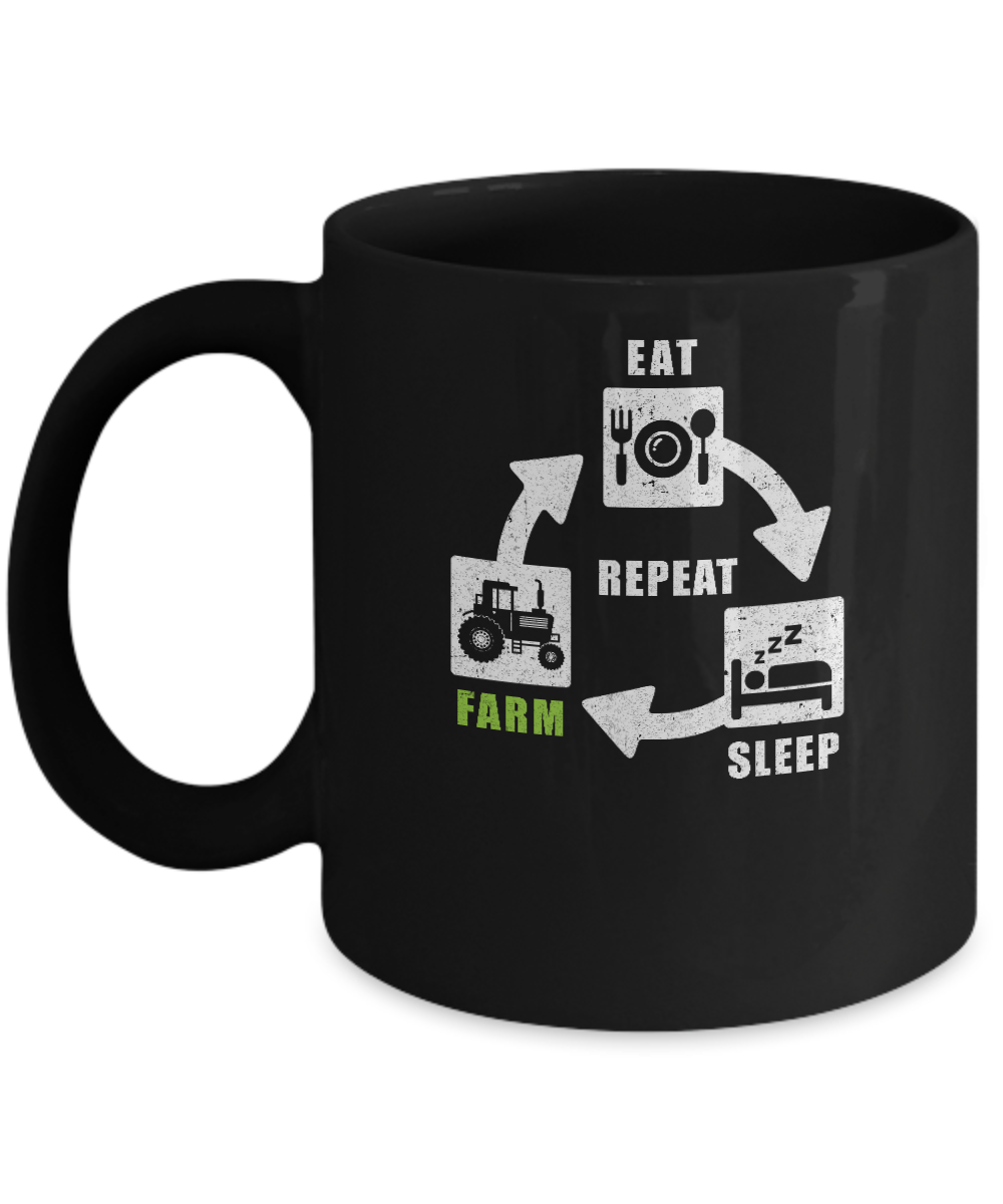 Eat Sleep Farm Repeat Farmer Farming Tractor Mug
