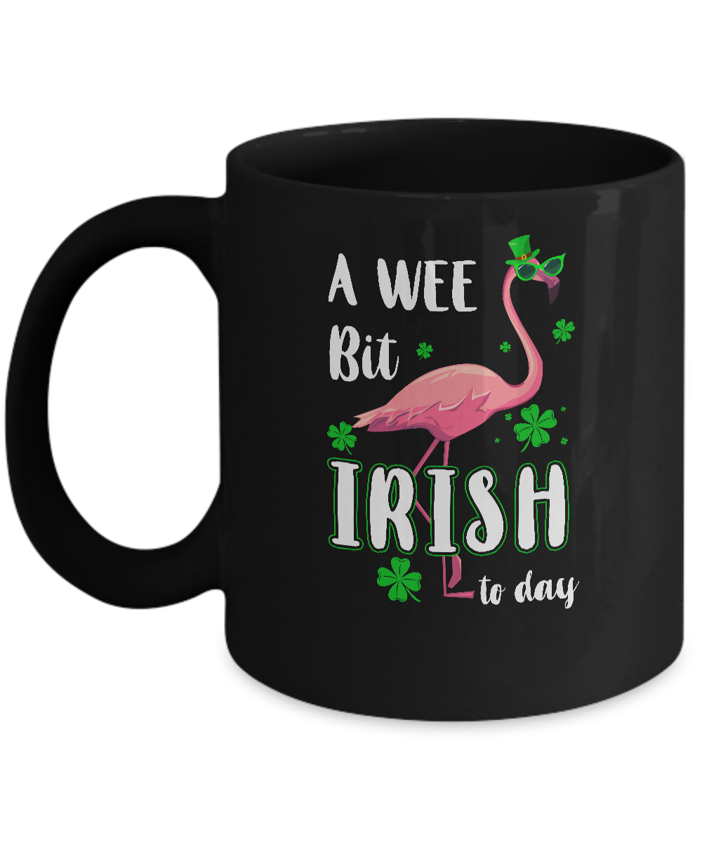 A Wee Bit Irish Today Green Flamingo St Patrick's Day Mug