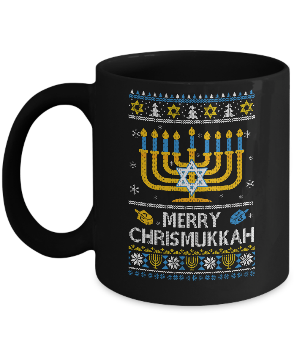 Merry Chrismukkah Xmas Hanukkah Ugly Christmas Sweater Mug