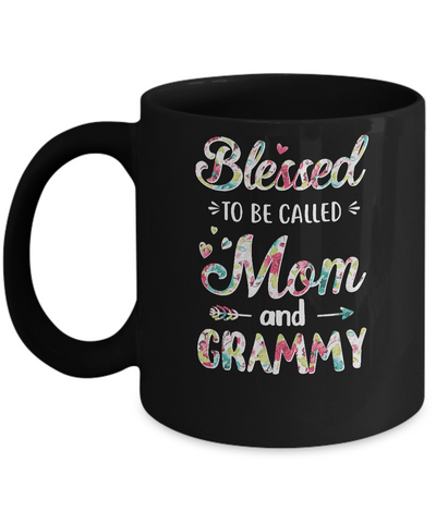 Mothers Day Gifts Blessed To Be Called Mom And Grammy Mug-Coffee Mug-11oz Mug-Black