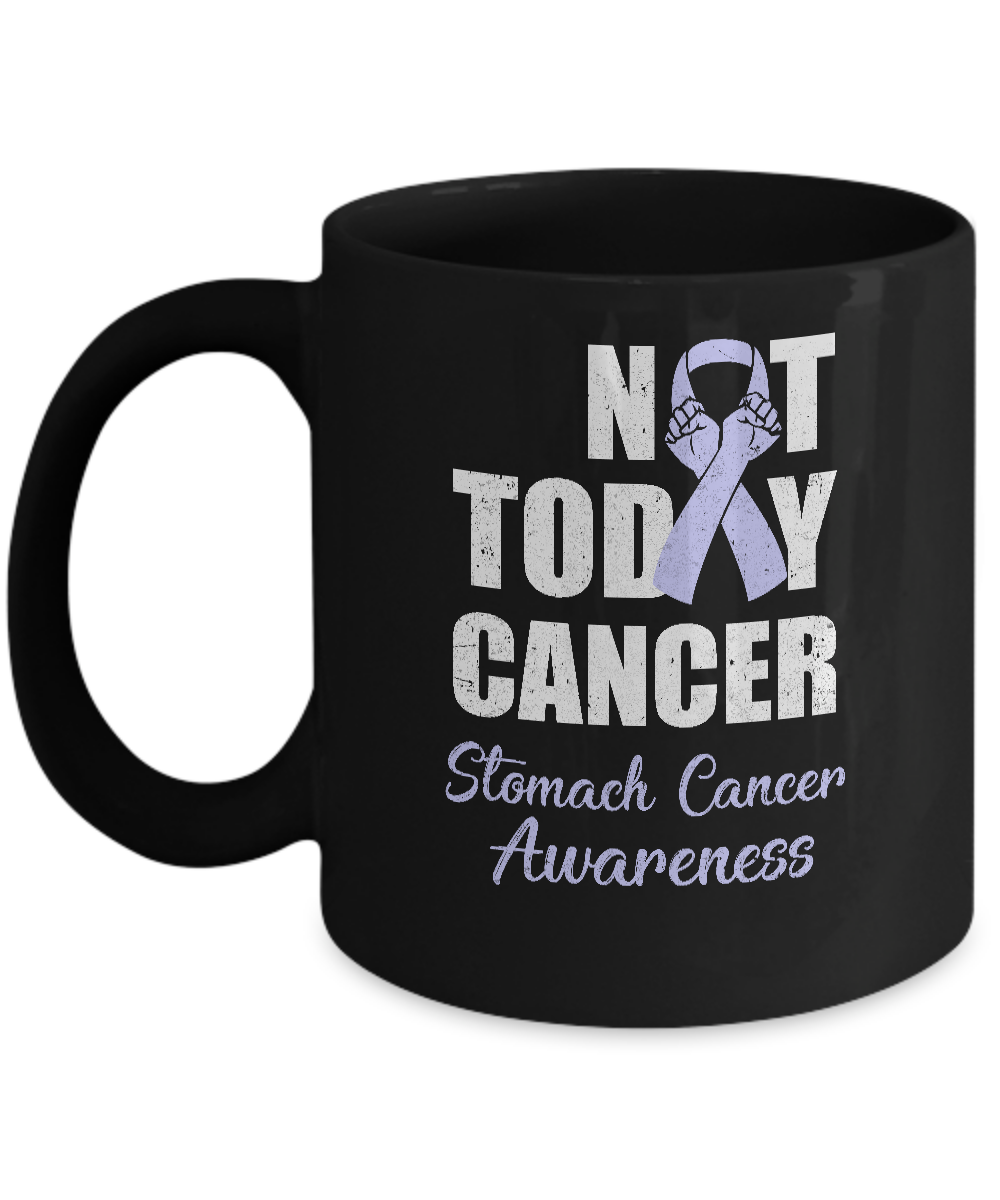 Support Stomach Cancer Awareness Periwinkle Ribbon Not Today Mug-Coffee Mug-11oz Mug-Black