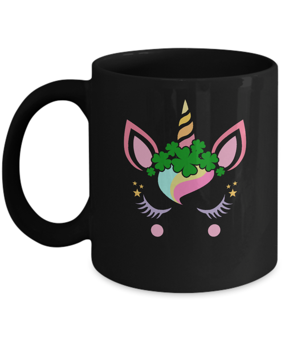 St Patrick's Day Leprechaun Unicorn Face Mug