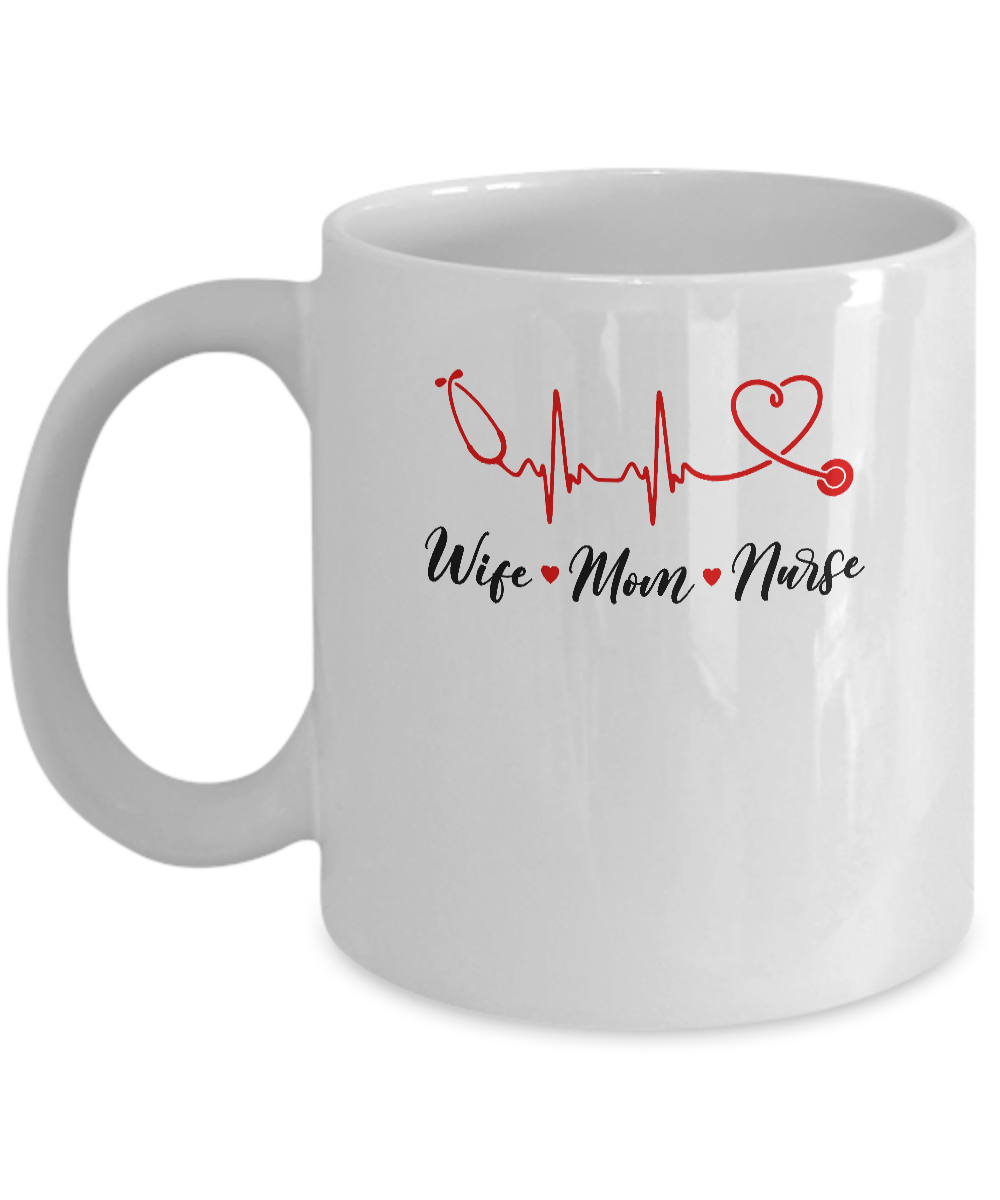 Wife Mom Nurse Doctor Medic Womens Mug-Coffee Mug-11oz Mug-White