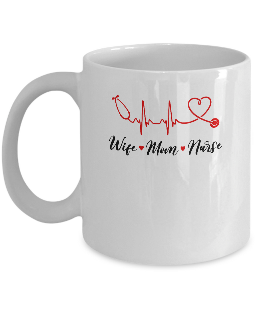 Wife Mom Nurse Doctor Medic Womens Mug-Coffee Mug-11oz Mug-White