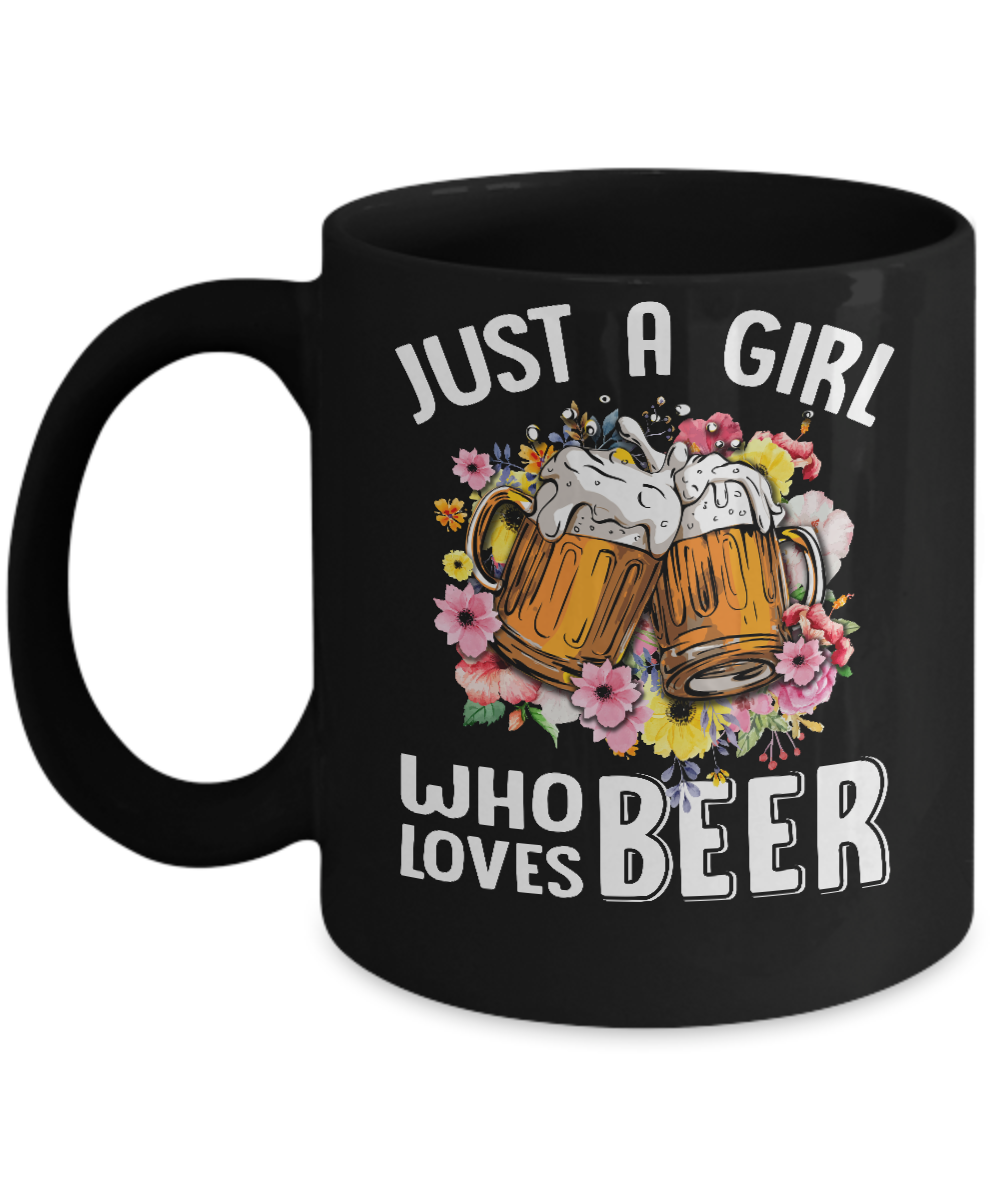 Just A Woman Who Loves Beer Mug-Coffee Mug-11oz Mug-Black