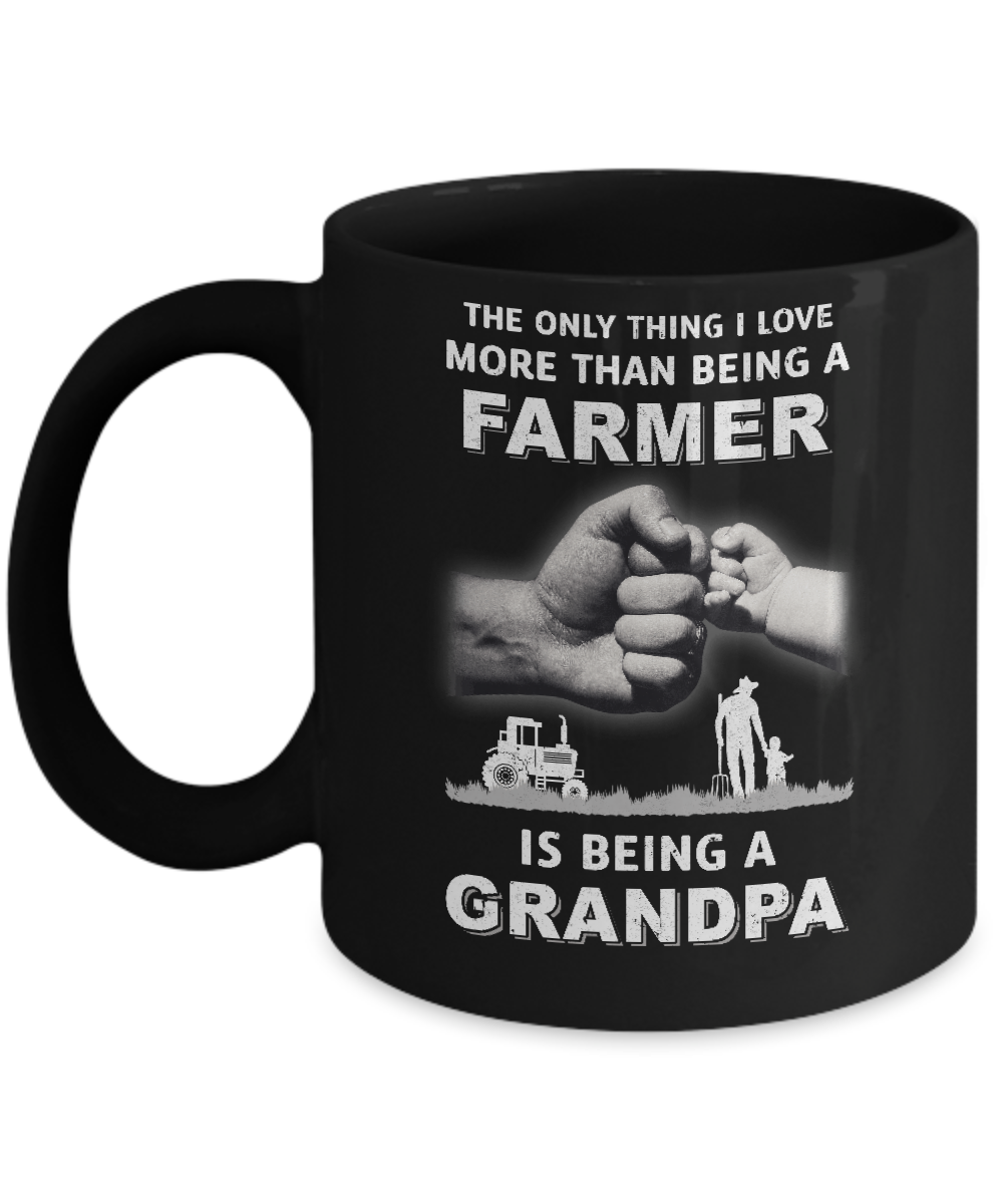 Love More Than Farmer Being A Grandpa Fathers Day Mug-Coffee Mug-11oz Mug-Black