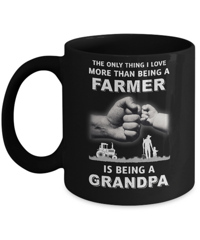 Love More Than Farmer Being A Grandpa Fathers Day Mug-Coffee Mug-11oz Mug-Black